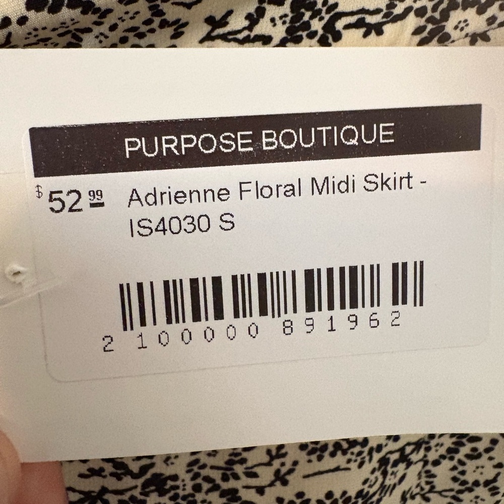 Lush Floral Black and White Women's Skirt - Picture 2 of 3